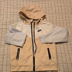 Nike Kids Colorblock Raincoat - Cream and White